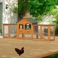 thumbnail image 1 of Pefilos 83" Large Rabbit Hutch Indoor and Outdoor Wooden Bunny Cage for Small Animals Pet House, Orange, 1 of 9