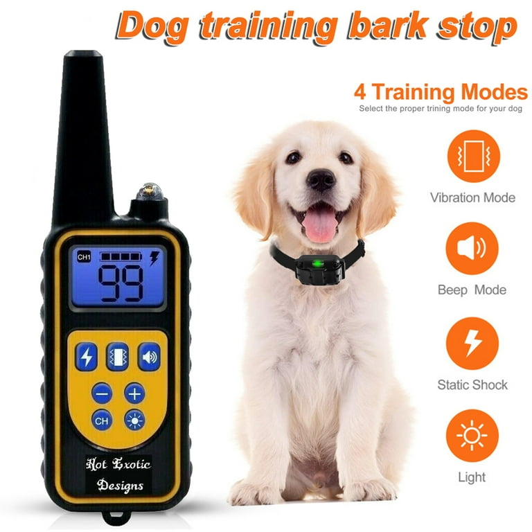 Pefilos 875 Yard Range Remote Training Collar Dog Shock Training Collar Fits Medium or Large Dogs Rechargeable Waterproof IP67 for Training Off