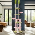 thumbnail image 1 of Pefilos Adjustable Height(85-112 in) Cat Tree Tower Floor to Ceiling with 7 Tiers Cat Climbing Activity Center, Cozy Hammocks, 5 Platforms for Indoor Cats, Pink, 1 of 9