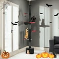 thumbnail image 1 of Pefilos Adjustable Height 86"-120" Gothic Cat Tree with Sisal Covered Scratching Post, Hammock, Floor to Ceiling Cat Tree Tower, Black, 1 of 8