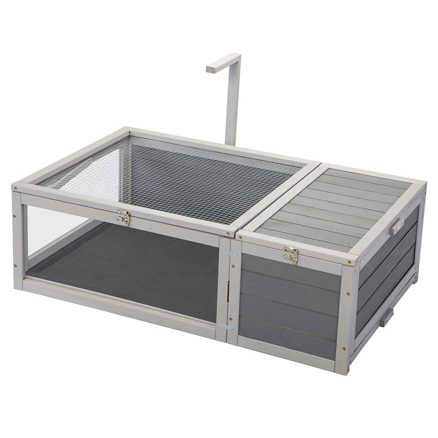 Pefilos Bunny Cage Indoor Pet House Rabbit Hutch with Pull Out Tray Poultry Cage, Gray Pefilos Bunny Cage Indoor Pet House Rabbit Hutch with Pull Out Tray Poultry Cage, Gray