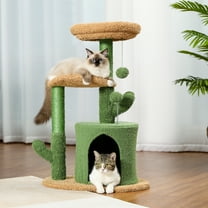 Pefilos Cactus Cat Tree House for Large Cats Cat Tower with Warmy Cat Condo for Indoor Cats, Plush Perches, Sisal Scratching Post and Fluffy Balls for Small and Medium Cats