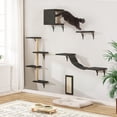 thumbnail image 1 of Pefilos Cat Wall Shelves and Perches Set of 5, Indoor Cat Condo for Sleeping Playing Lounging Climbing Cat Tree House, Gray, 1 of 25