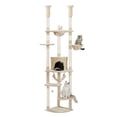 thumbnail image 1 of Pefilos Floor to Ceiling Cat Tree for Indoor 92.9"-101.6" Height Adjustable Cat Tower Tall Kitty Climbing Play House with Scratching Posts, Cozy Cat Condo, Perches and Large Hammock, Beige, 1 of 7