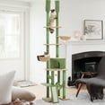 thumbnail image 1 of Pefilos Large Cat Tree Tower for Indoor Cats, Stable Adjustable 85"-112" Tall Cat Climbing Tree with Perches Multi-Level Cat Condo Furniture, Green, 1 of 9
