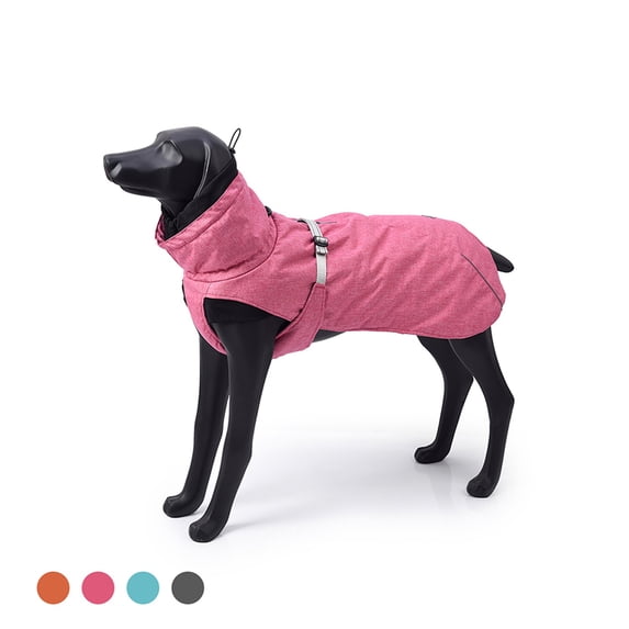 Pefilos New Style Winter Dog Jacket for Large Dogs with Waterproof Warm Dog Coats for Medium Dogs Polyester Filling Fabric Pet Coats for Dogs, Pink L
