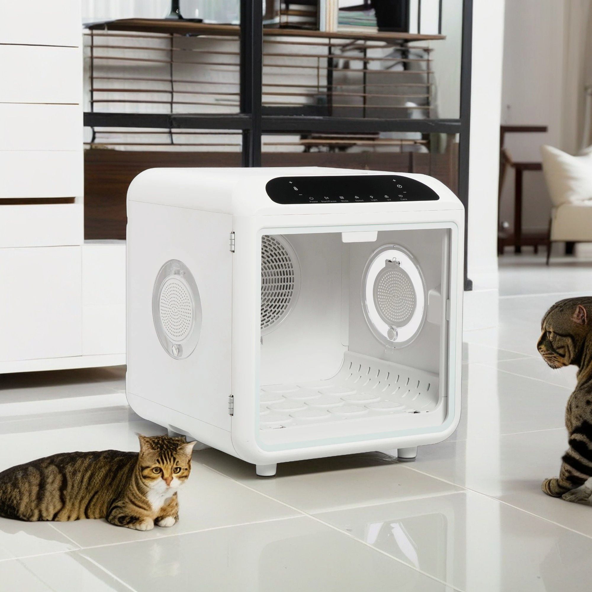 Pefilos Smart Electric Dog Hair Dryer, 18.5 gal Capacity Automatic Pet Dryer for Cats and Small Dogs - Ultra Quiet Cat Hair Dryer with 2 Drying Modes, Auto-Open Door, White Pefilos Smart Electric Dog Hair Dryer, 18.5 gal Capacity Automatic Pet Dryer for Cats and Small Dogs - Ultra Quiet Cat Hair Dryer with 2 Drying Modes, Auto-Open Door, White