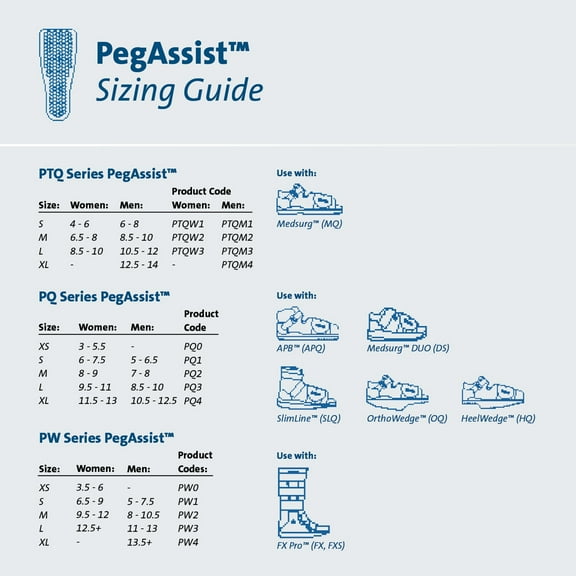 Peg Assist Blue Insole X-Large PTQM4