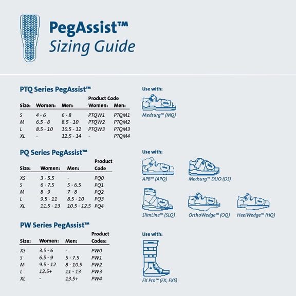 Peg Assist Blue Offloading Insole X-Large PTQM4
