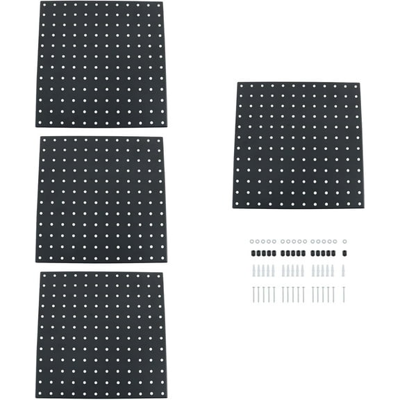 Peg Board, 4 Pack Metal Pegboard Panels, 12 X 12 Black Peg Board for Walls, Workbench, Shed, Kitchen and Craft Room$$Tools & Hardware Other