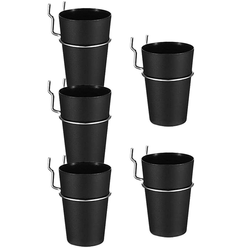 Peg Board Hook Pegboard Cup with and Loop Black Storage Bin Stainless Steel Pp 5 Sets