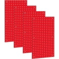 thumbnail image 1 of Peg Board,Pegboard Rack Garage Storage Steel Horizontal Peg Board Pack,Steel Pegboard Heavy Duty- 4 Pack 12-Inch X 24-Inch Metal Peg Board Tool Organization Panels (Red), 1 of 12