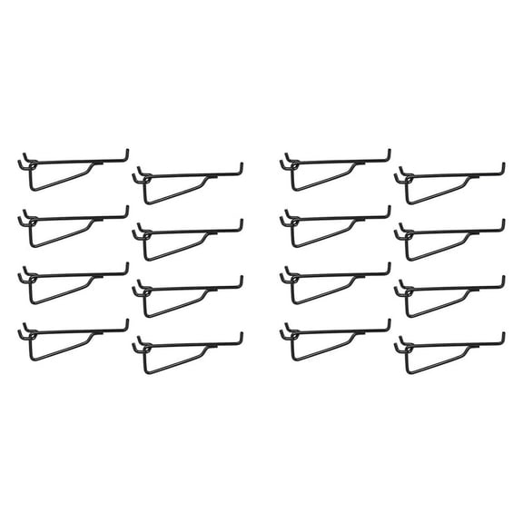Peg Board Shelf Hooks, 16PACK 6In Metal Utility Hook Set, Peg Board Organizer for Garage Workbench Art Craft Room Office