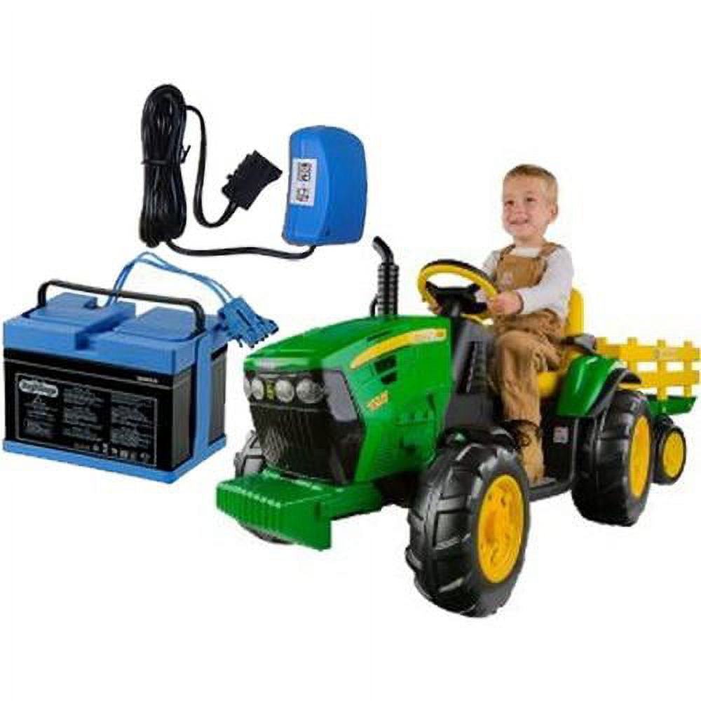 Peg perego 12 volt john store deere ground force tractor with trailer