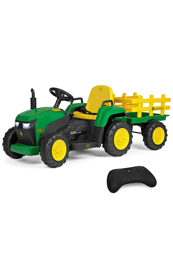 John Deere Farm Power 12 Volt Ride-on Tractor and Trailer with Remote Control