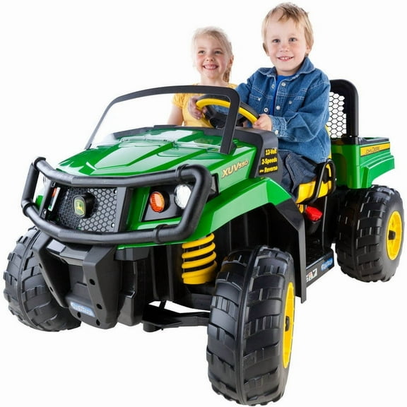 Open Box Peg Perego John Deere Gator XUV Extra-Large 12 Volt Ride-on, Durable Design for Kids 3-8, Green