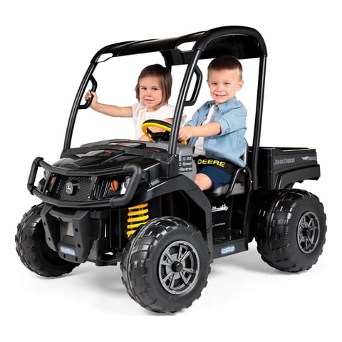 Peg Perego John Deere Gator XUV Midnight Black Extra Large, 12-Volt Battery-Powered Ride-on, Durable Design for Kids 3-8