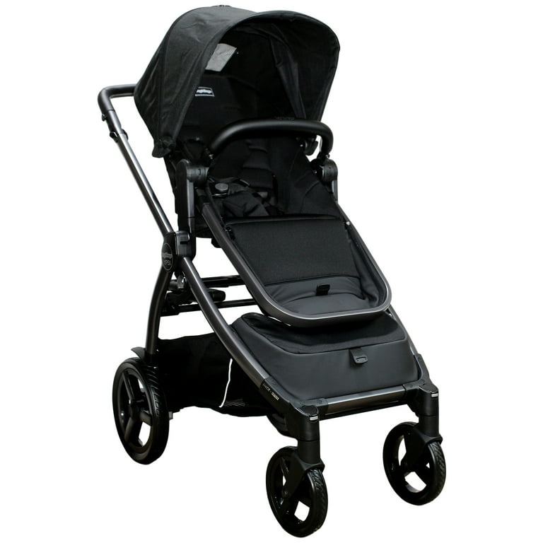 Peg Perego Ypsi Travel System - Includes Ypsi Lightweight Reversible  Stroller and Primo Viaggio Nido Infant Car Seat - Made in Italy - Onyx  (Black) 