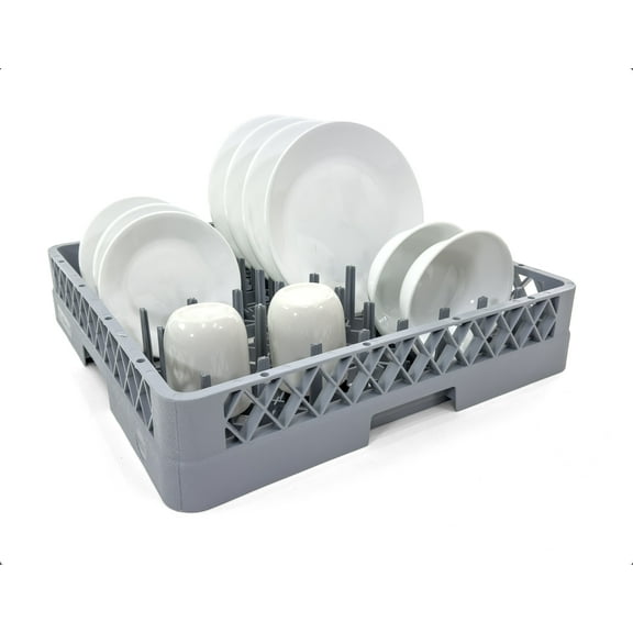 Peg Plate Rack for Commercial Dishwashers | Full-Size Tray Rack Gray