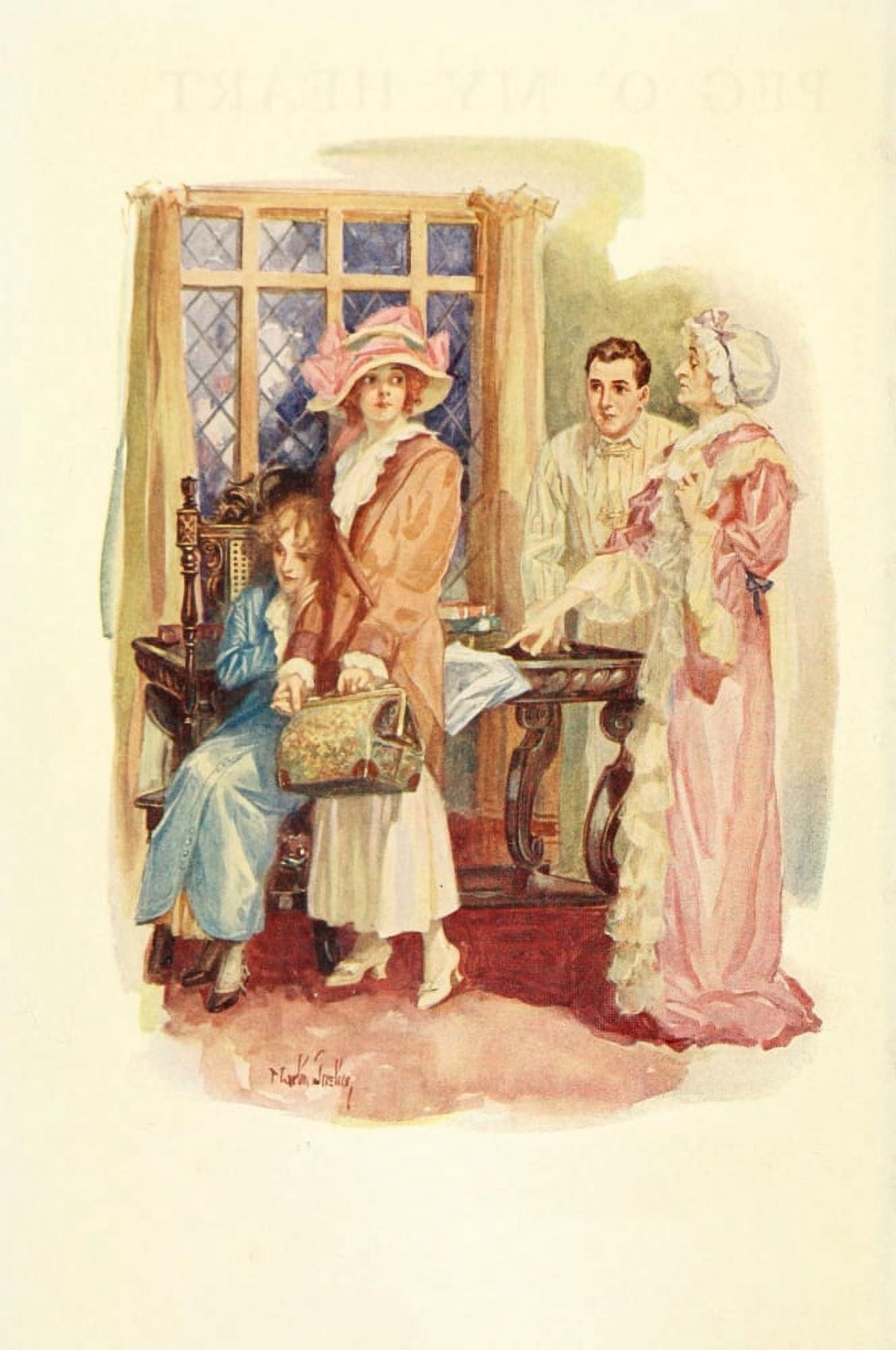 Peg o my Heart 1913 Peg with bag Canvas Art - Martin Justice (18 x 24)