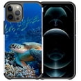 thumbnail image 1 of Pegacell Cover Case Compatible for Apple iPhone 12 (6.1 Inch) / iPhone 12 Pro (6.1 Inch) Case - Colorful Design Hybrid Armor Case Shockproof Dual Layer Protective Phone Cover - Sea Turtle, 1 of 2