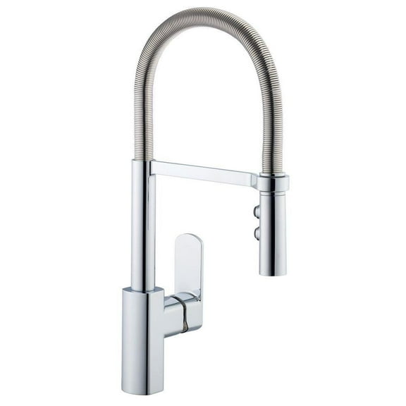 Pegasus 1250 Series Spring Neck Single-handle Pull-down Sprayer Kitchen Faucet, Chrome