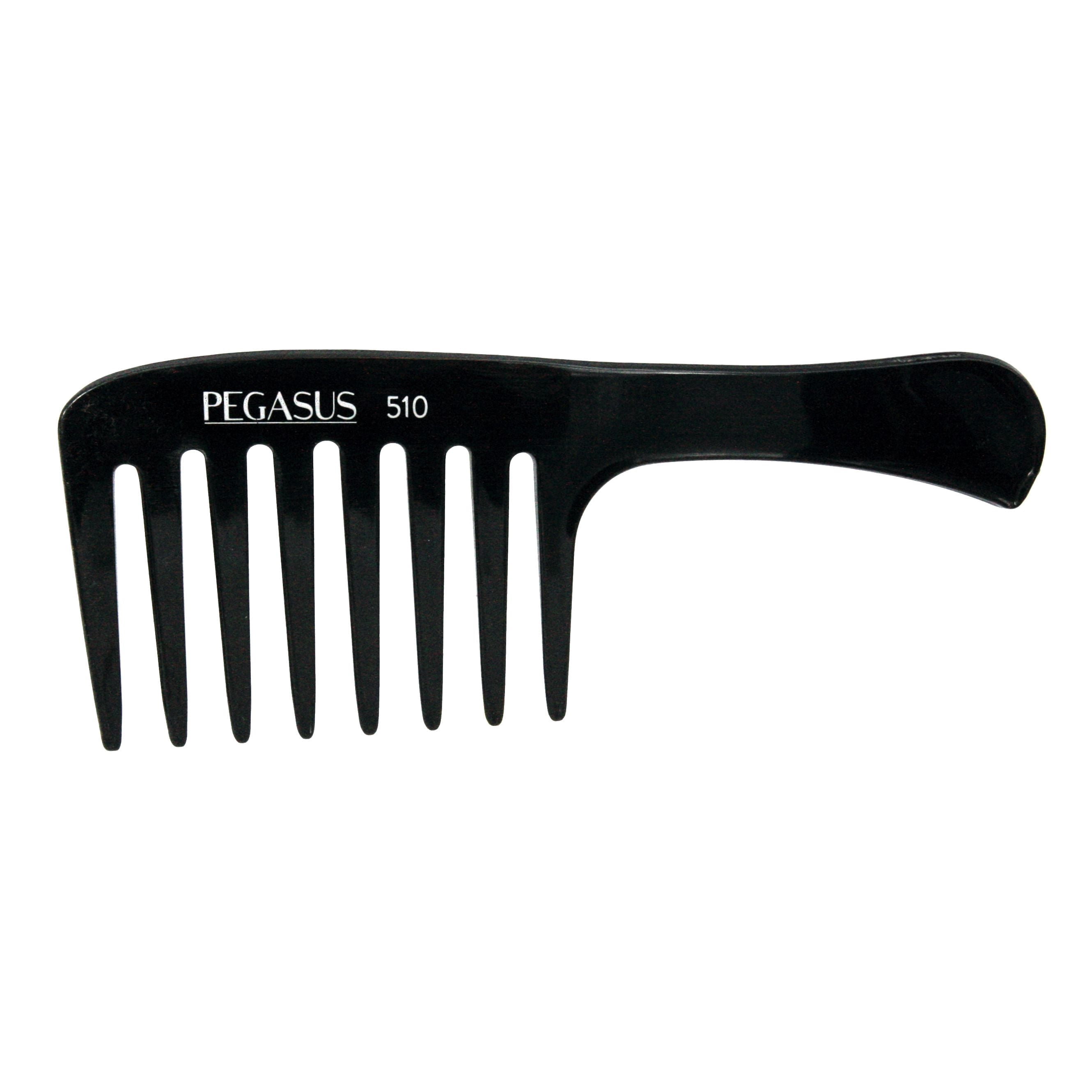 Heat Rake Comb Pegasus 510, 9in Hard Rubber Large Detangling Handled Styling Rake Comb ...
