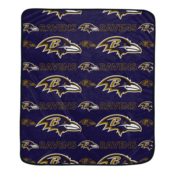 Pegasus Baltimore Ravens 50" x 60" Repeat Big Logo Wordmark Ultra Soft Blanket