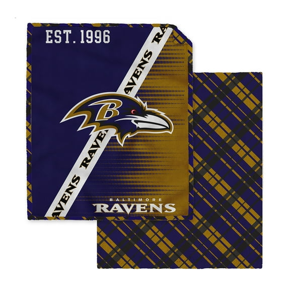 Pegasus Baltimore Ravens 60" x 80" Digital Dash Two-Sided Checkered Ultra Cozy Sherpa Blanket