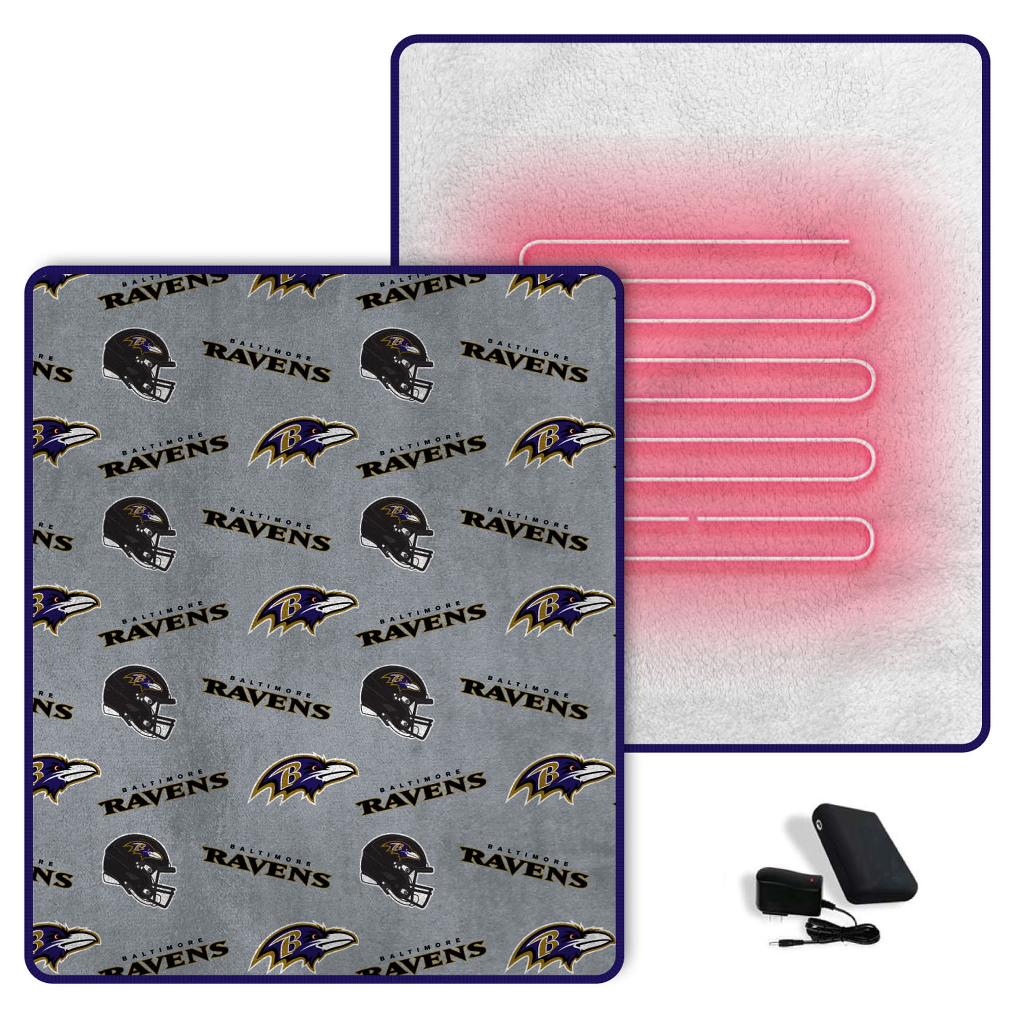 Pegasus  Baltimore Ravens Scattered Logos 60" x 70" Heated Blanket