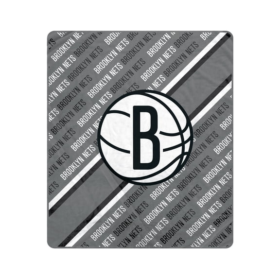 Pegasus Brooklyn Nets 60" x 70" Diagonal Lined Wordmark Ultra Soft Blanket