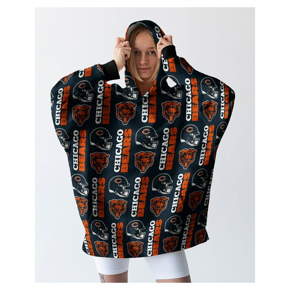 Pegasus Chicago Bears Homefield Repeat Logo Wearable Hooded Blanket