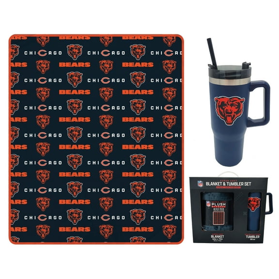 Pegasus Chicago Bears 60" x 70" Logo Blanket and 30oz Stainless Steel Tumbler Combo