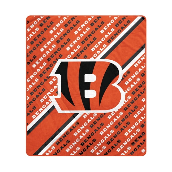 Pegasus Cincinnati Bengals 60" x 70" Diagonal Lined Wordmark Ultra Soft Blanket