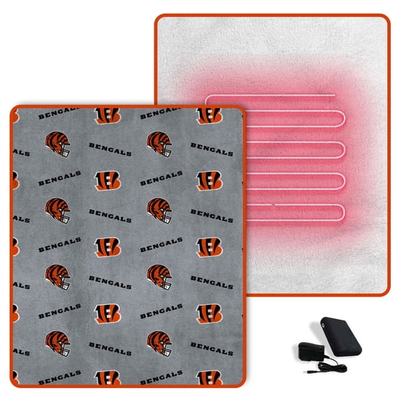 Pegasus  Cincinnati Bengals Scattered Logos 60" x 70" Heated Blanket