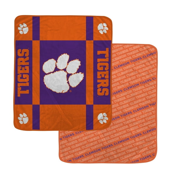 Pegasus Clemson Tigers 60" x 70" Reverse Block Wordmark Double-Sided Ultra Cozy Blanket