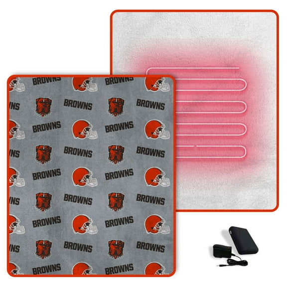 Pegasus Cleveland Browns Scattered Logos 60" x 70" Heated Blanket