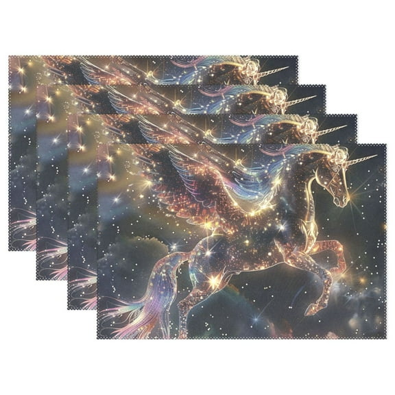 Pegasus Constellation 12×18 inch Placemats Heat Resistant Washable Foldable Rectangular Placemats Set Decoration Indoor Outdoor for Kitchen Dining Table 1PC