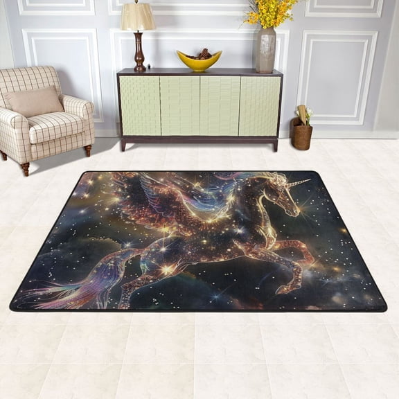 Pegasus Constellation Area Rug Washable 72 x 48 Floor Carpet Mat Non Slip for Bedroom Living Room Kids Room Home Decor
