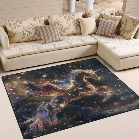 Pegasus Constellation Area Rug Washable 80 x 58 Floor Carpet Mat Non Slip for Bedroom Living Room Home Decor