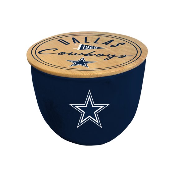 Pegasus Dallas Cowboys 16oz. Script Circle Wood Top Ceramic Candle