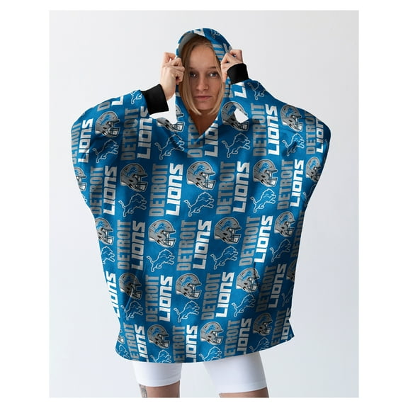 Pegasus Detroit Lions Homefield Repeat Logo Wearable Hooded Blanket