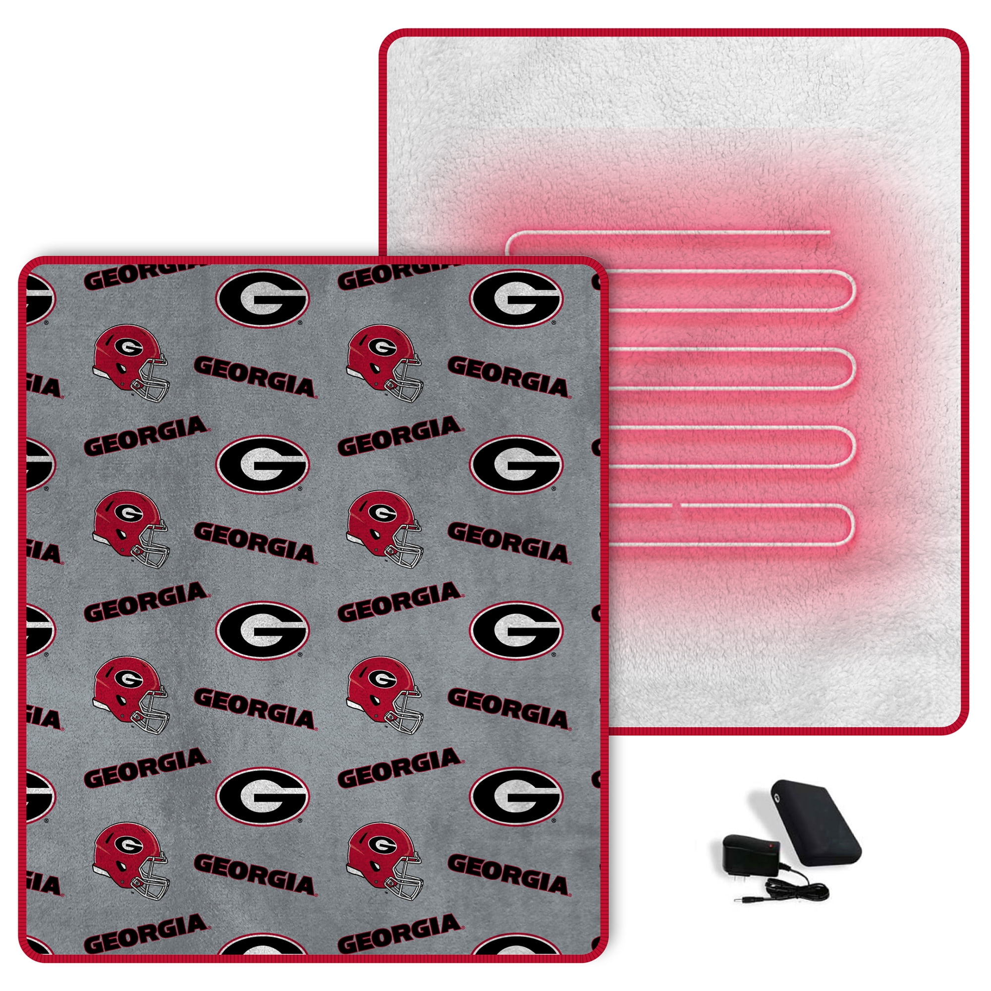 Pegasus  Georgia Bulldogs Scattered Logos 60" x 70" Heated Blanket