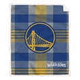 thumbnail image 1 of Pegasus Golden State Warriors 60- x 70- Plaid Steel Ultra Cozy Sherpa Blanket, 1 of 1