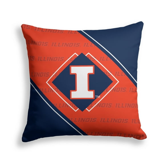 Pegasus Illinois Fighting Illini 18" x 18" Diamond Boxed Decor Pillow