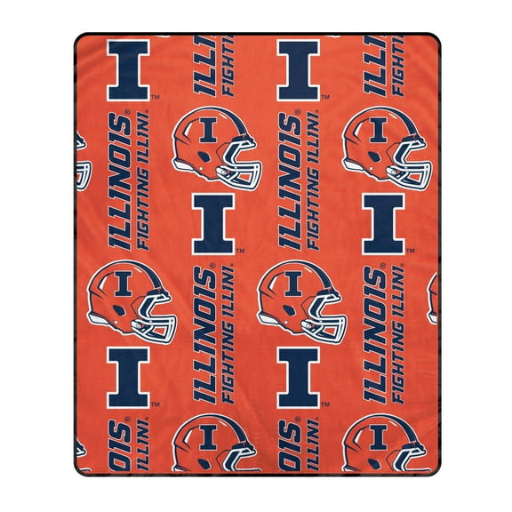 Pegasus Illinois Fighting Illini 50" x 60" Homefield Stacked Logos Ultra Soft Blanket