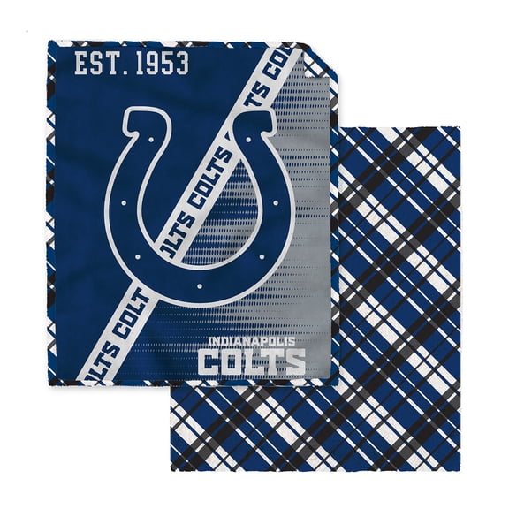 Pegasus Indianapolis Colts 60" x 80" Digital Dash Two-Sided Checkered Ultra Cozy Sherpa Blanket
