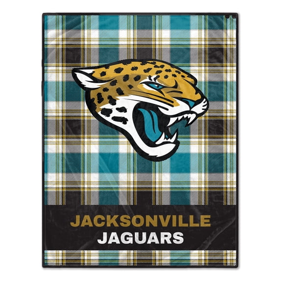 Pegasus Jacksonville Jaguars 66" x 95" Oversized Plaid FAN-mily Ultra Cozy Blanket