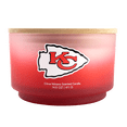 thumbnail image 1 of Pegasus Kansas City Chiefs 14.5 oz. Glass Gradient Candle with Printed Wood Top, 1 of 3
