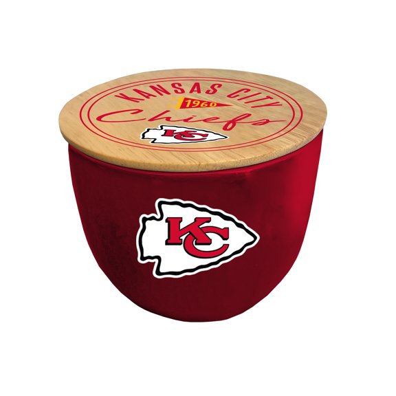 Pegasus Kansas City Chiefs 16oz. Script Circle Wood Top Ceramic Candle